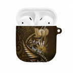 Personalised All Gold New Zealand Darts AirPods Case Aoteroa Fern Maori Galaxy Style - Aussie Hoodie