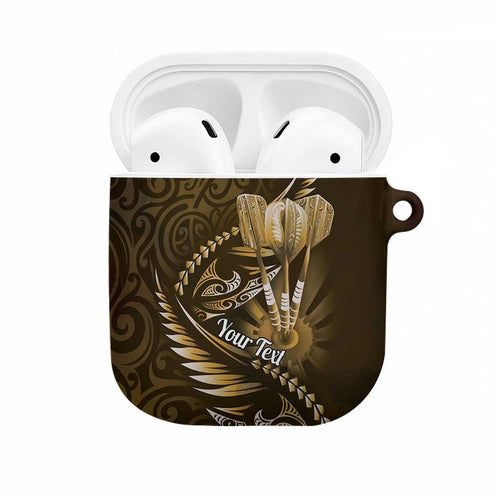 Personalised All Gold New Zealand Darts AirPods Case Aoteroa Fern Maori Galaxy Style - Aussie Hoodie