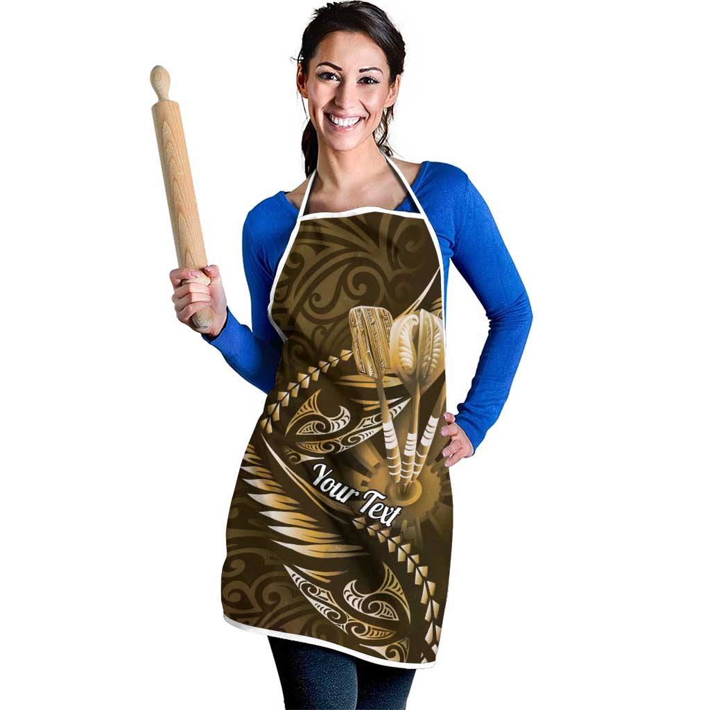 Personalised All Gold New Zealand Darts Apron Aoteroa Fern Maori Galaxy Style - Aussie Hoodie