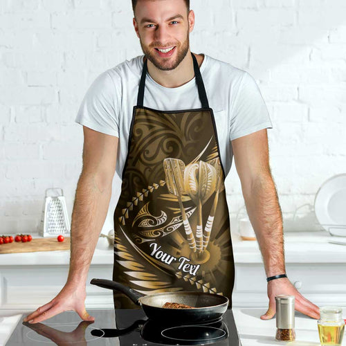 Personalised All Gold New Zealand Darts Apron Aoteroa Fern Maori Galaxy Style - Aussie Hoodie