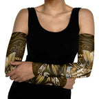 Personalised All Gold New Zealand Darts Arm Sleeves Aoteroa Fern Maori Galaxy Style - Aussie Hoodie