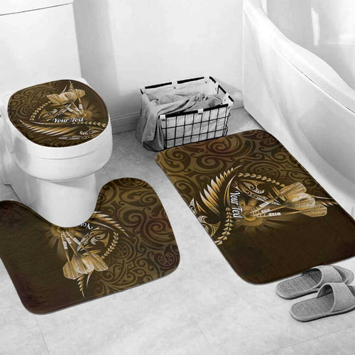 Personalised All Gold New Zealand Darts Bathroom Set Aoteroa Fern Maori Galaxy Style - Aussie Hoodie