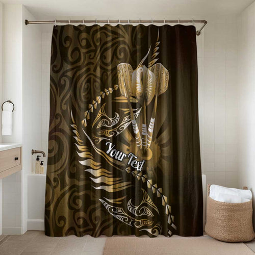Personalised All Gold New Zealand Darts Bathroom Set Aoteroa Fern Maori Galaxy Style - Aussie Hoodie