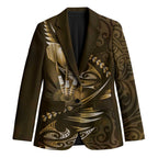 Personalised All Gold New Zealand Darts Blazer Aoteroa Fern Maori Galaxy Style - Aussie Hoodie