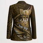 Personalised All Gold New Zealand Darts Blazer Aoteroa Fern Maori Galaxy Style - Aussie Hoodie