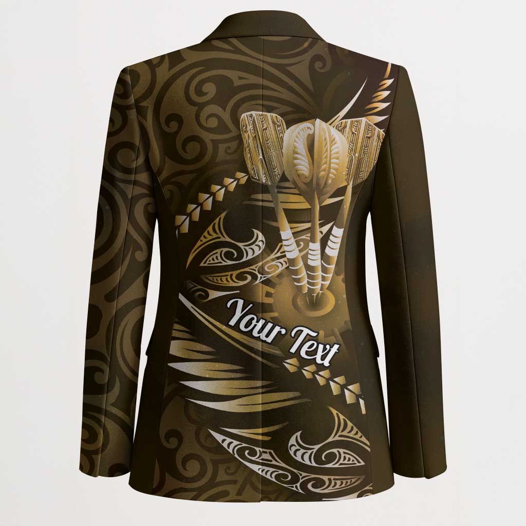 Personalised All Gold New Zealand Darts Blazer Aoteroa Fern Maori Galaxy Style - Aussie Hoodie