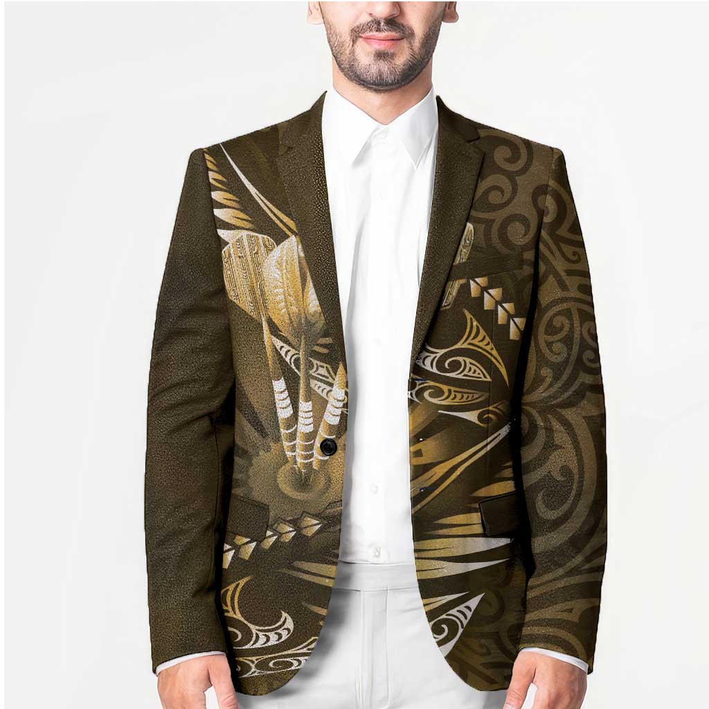 Personalised All Gold New Zealand Darts Blazer Aoteroa Fern Maori Galaxy Style - Aussie Hoodie