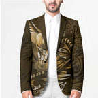 Personalised All Gold New Zealand Darts Blazer Aoteroa Fern Maori Galaxy Style - Aussie Hoodie