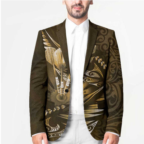 Personalised All Gold New Zealand Darts Blazer Aoteroa Fern Maori Galaxy Style - Aussie Hoodie