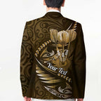 Personalised All Gold New Zealand Darts Blazer Aoteroa Fern Maori Galaxy Style - Aussie Hoodie