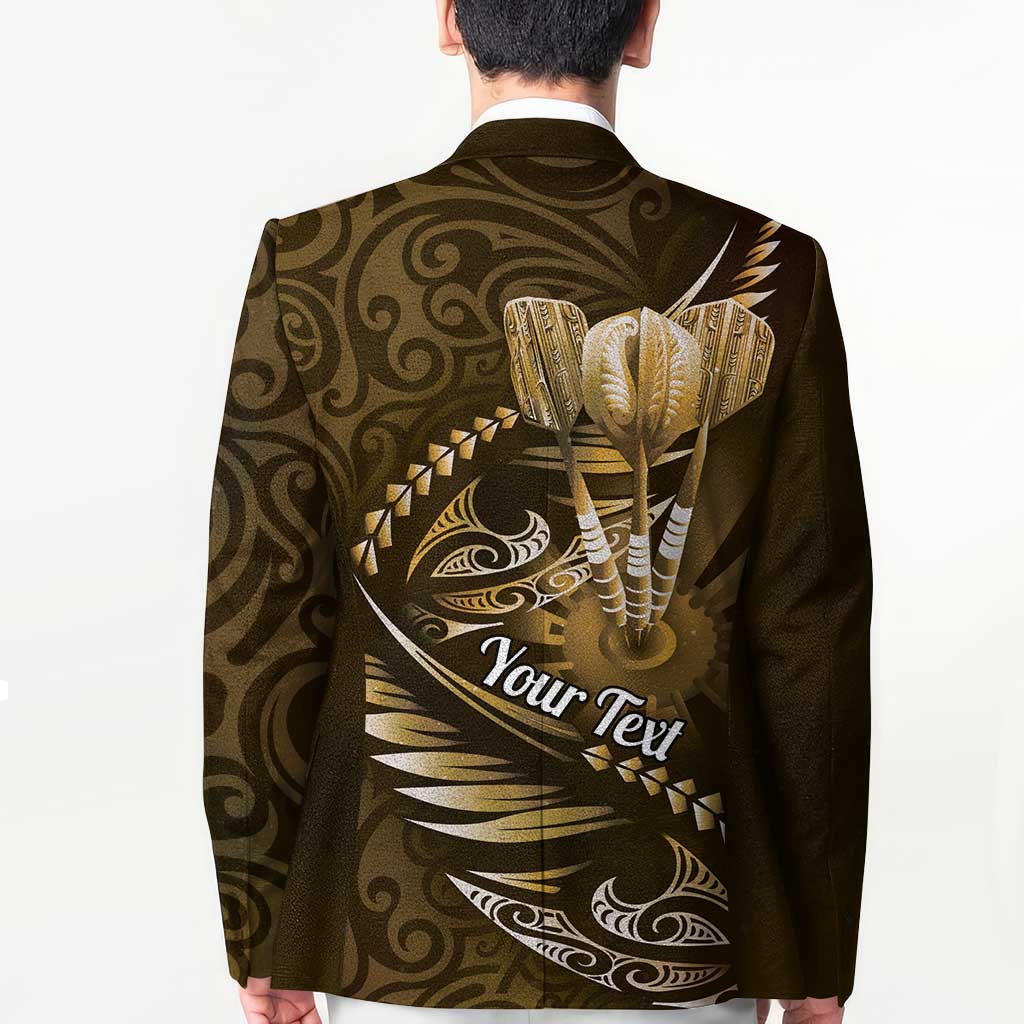 Personalised All Gold New Zealand Darts Blazer Aoteroa Fern Maori Galaxy Style - Aussie Hoodie