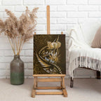 Personalised All Gold New Zealand Darts Canvas Wall Art Aoteroa Fern Maori Galaxy Style