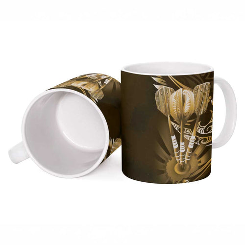 All Gold New Zealand Darts Ceramic Mug Aoteroa Fern Maori Galaxy Style - Aussie Hoodie