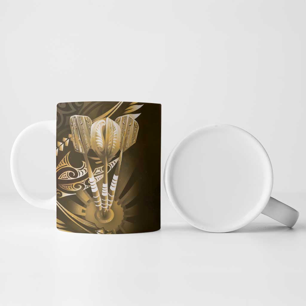 All Gold New Zealand Darts Ceramic Mug Aoteroa Fern Maori Galaxy Style - Aussie Hoodie