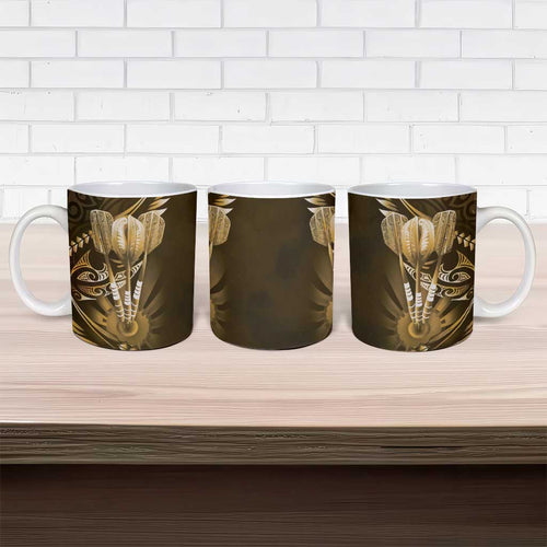 All Gold New Zealand Darts Ceramic Mug Aoteroa Fern Maori Galaxy Style - Aussie Hoodie