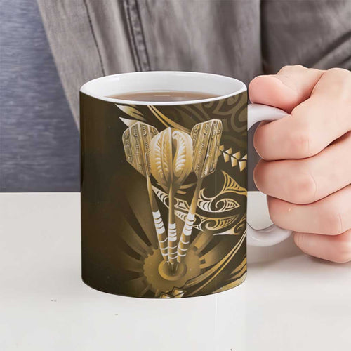 All Gold New Zealand Darts Ceramic Mug Aoteroa Fern Maori Galaxy Style - Aussie Hoodie