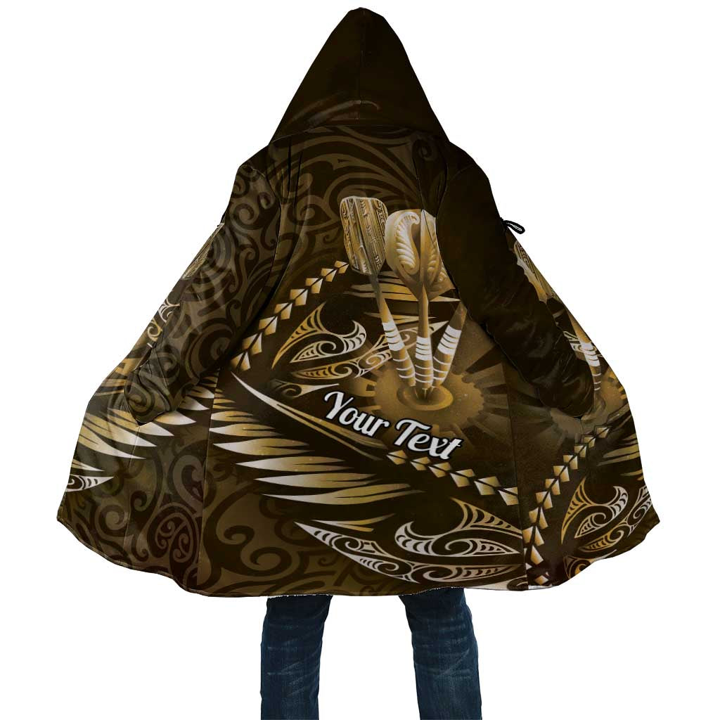 Personalised All Gold New Zealand Darts Cloak Aoteroa Fern Maori Galaxy Style - Aussie Hoodie