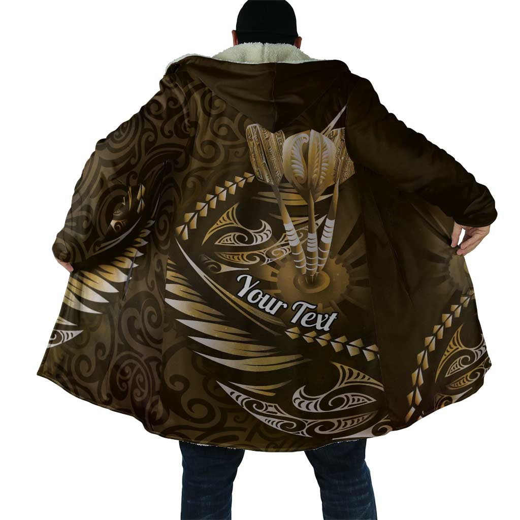 Personalised All Gold New Zealand Darts Cloak Aoteroa Fern Maori Galaxy Style - Aussie Hoodie