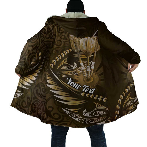 Personalised All Gold New Zealand Darts Cloak Aoteroa Fern Maori Galaxy Style - Aussie Hoodie