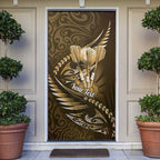 Personalised All Gold New Zealand Darts Door Cover Aoteroa Fern Maori Galaxy Style - Aussie Hoodie