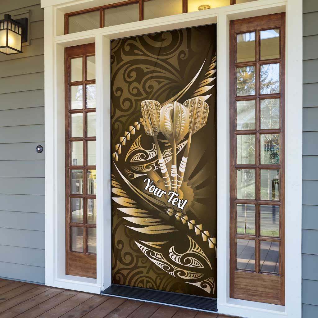Personalised All Gold New Zealand Darts Door Cover Aoteroa Fern Maori Galaxy Style - Aussie Hoodie