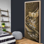 Personalised All Gold New Zealand Darts Door Cover Aoteroa Fern Maori Galaxy Style - Aussie Hoodie