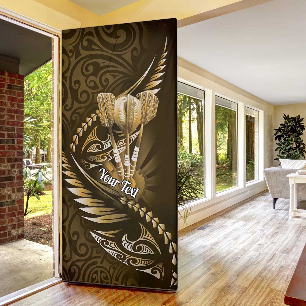 Personalised All Gold New Zealand Darts Door Cover Aoteroa Fern Maori Galaxy Style - Aussie Hoodie