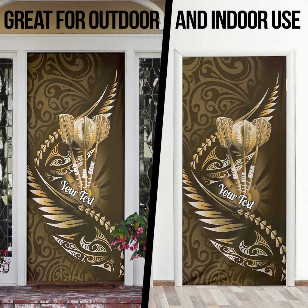 Personalised All Gold New Zealand Darts Door Cover Aoteroa Fern Maori Galaxy Style - Aussie Hoodie
