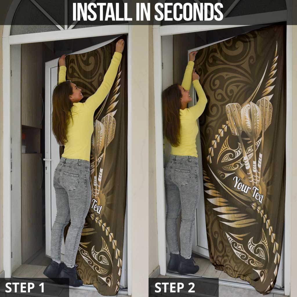 Personalised All Gold New Zealand Darts Door Cover Aoteroa Fern Maori Galaxy Style - Aussie Hoodie