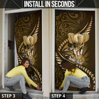 Personalised All Gold New Zealand Darts Door Cover Aoteroa Fern Maori Galaxy Style - Aussie Hoodie