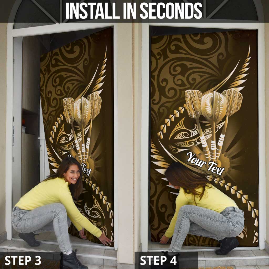Personalised All Gold New Zealand Darts Door Cover Aoteroa Fern Maori Galaxy Style - Aussie Hoodie
