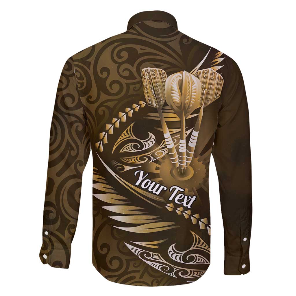 Personalised All Gold New Zealand Darts Family Matching Off Shoulder Maxi Dress and Hawaiian Shirt Aoteroa Fern Maori Galaxy Style