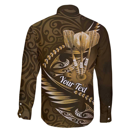 Personalised All Gold New Zealand Darts Family Matching Puletasi and Hawaiian Shirt Aoteroa Fern Maori Galaxy Style