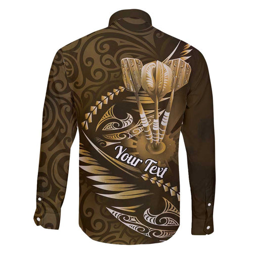 Personalised All Gold New Zealand Darts Family Matching Short Sleeve Bodycon Dress and Hawaiian Shirt Aoteroa Fern Maori Galaxy Style