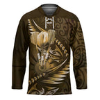 Personalised All Gold New Zealand Darts Hockey Jersey Aoteroa Fern Maori Galaxy Style - Aussie Hoodie
