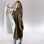 Personalised All Gold New Zealand Darts Hooded Blanket Aoteroa Fern Maori Galaxy Style