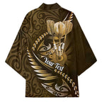 Personalised All Gold New Zealand Darts Kimono Aoteroa Fern Maori Galaxy Style - Aussie Hoodie