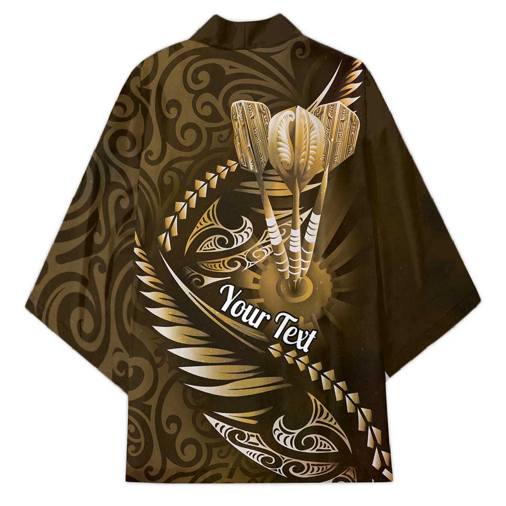 Personalised All Gold New Zealand Darts Kimono Aoteroa Fern Maori Galaxy Style - Aussie Hoodie
