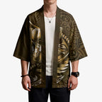 Personalised All Gold New Zealand Darts Kimono Aoteroa Fern Maori Galaxy Style - Aussie Hoodie