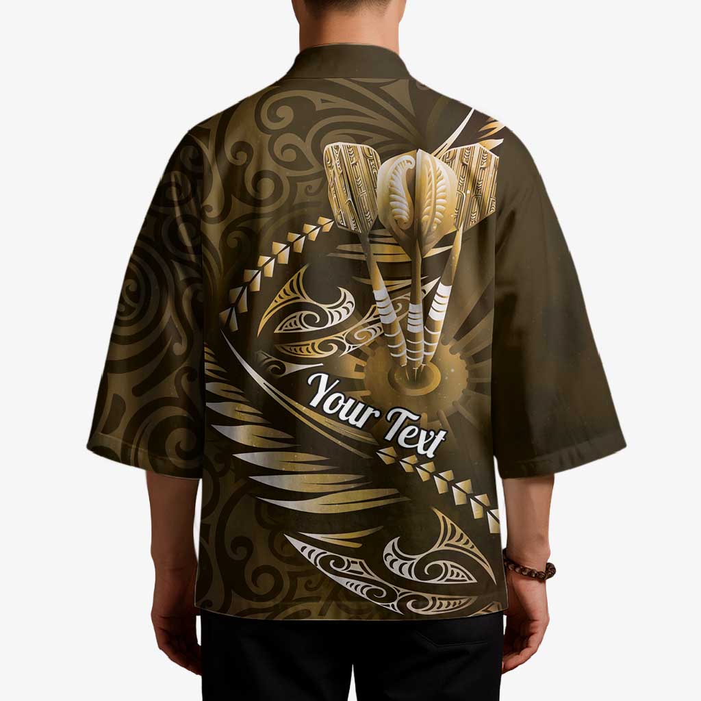 Personalised All Gold New Zealand Darts Kimono Aoteroa Fern Maori Galaxy Style - Aussie Hoodie