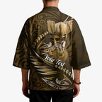 Personalised All Gold New Zealand Darts Kimono Aoteroa Fern Maori Galaxy Style - Aussie Hoodie