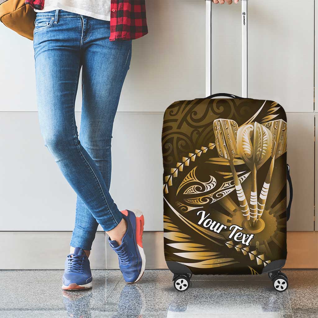 Personalised All Gold New Zealand Darts Luggage Cover Aoteroa Fern Maori Galaxy Style
