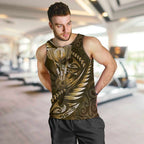Personalised All Gold New Zealand Darts Men Tank Top Aoteroa Fern Maori Galaxy Style