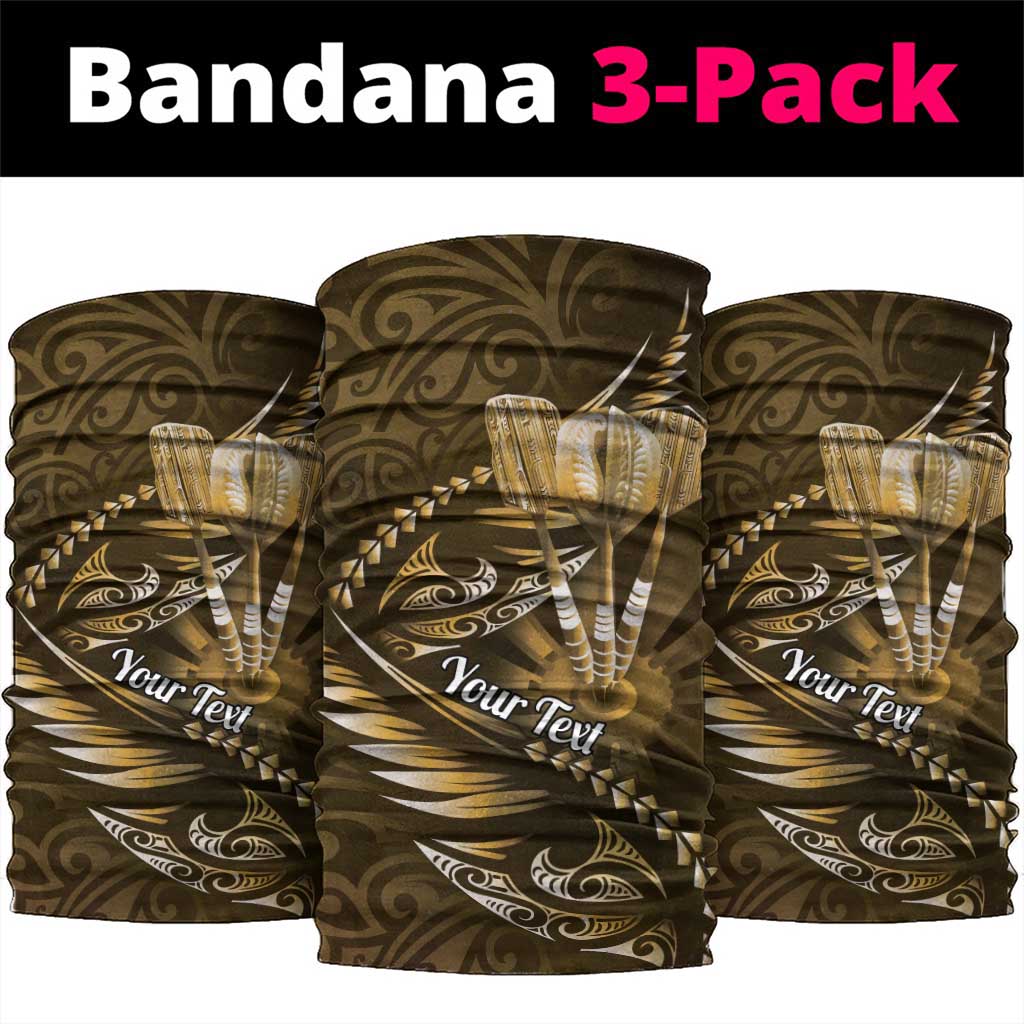 Personalised All Gold New Zealand Darts Neck Gaiter Aoteroa Fern Maori Galaxy Style - Aussie Hoodie