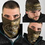 Personalised All Gold New Zealand Darts Neck Gaiter Aoteroa Fern Maori Galaxy Style - Aussie Hoodie