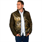 Personalised All Gold New Zealand Darts Padded Jacket Aoteroa Fern Maori Galaxy Style - Aussie Hoodie