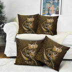 Personalised All Gold New Zealand Darts Pillow Cover Aoteroa Fern Maori Galaxy Style - Aussie Hoodie