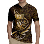 Personalised All Gold New Zealand Darts Rugby Jersey Aoteroa Fern Maori Galaxy Style