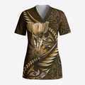 Personalised All Gold New Zealand Darts Scrub Top Aoteroa Fern Maori Galaxy Style - Aussie Hoodie