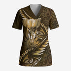 Personalised All Gold New Zealand Darts Scrub Top Aoteroa Fern Maori Galaxy Style - Aussie Hoodie